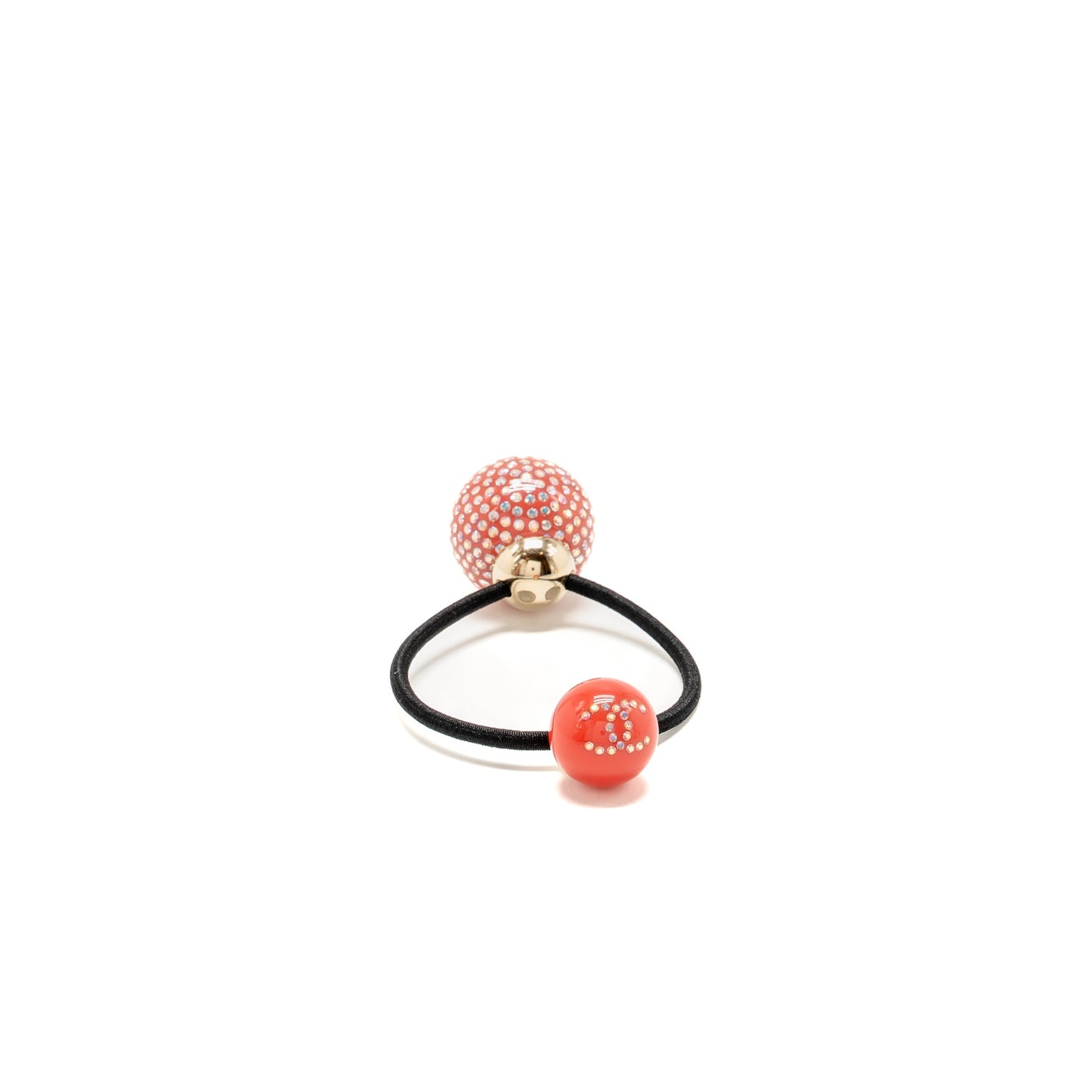 Chanel 21K CC Elastane Hair Tie Resin/Crystal Light Gold Tone