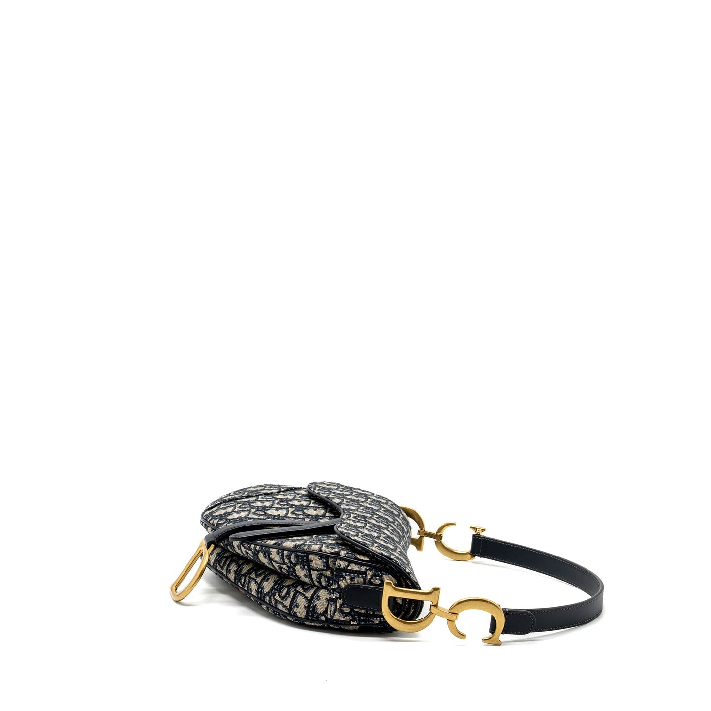 Dior Medium Saddle Bag Blue Oblique Jacquard Canvas GHW