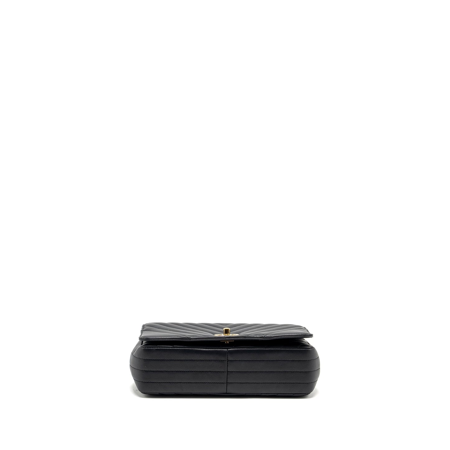 Chanel Seasonal Chevron Flap Bag Calfskin Dark Navy LGHW