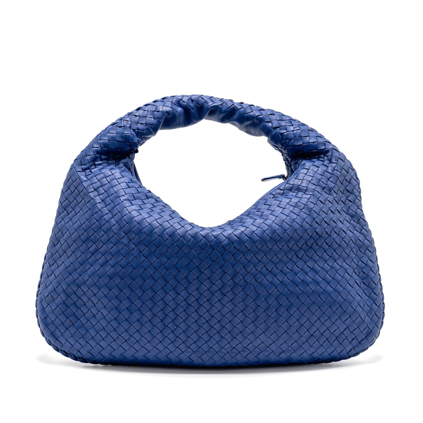 Bottega Veneta Intercciato Hobo Bag Lambskin Dark Blue SHW