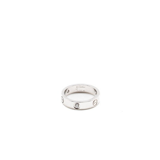 Cartier Size 59 Love Ring White Gold with 3 Diamonds