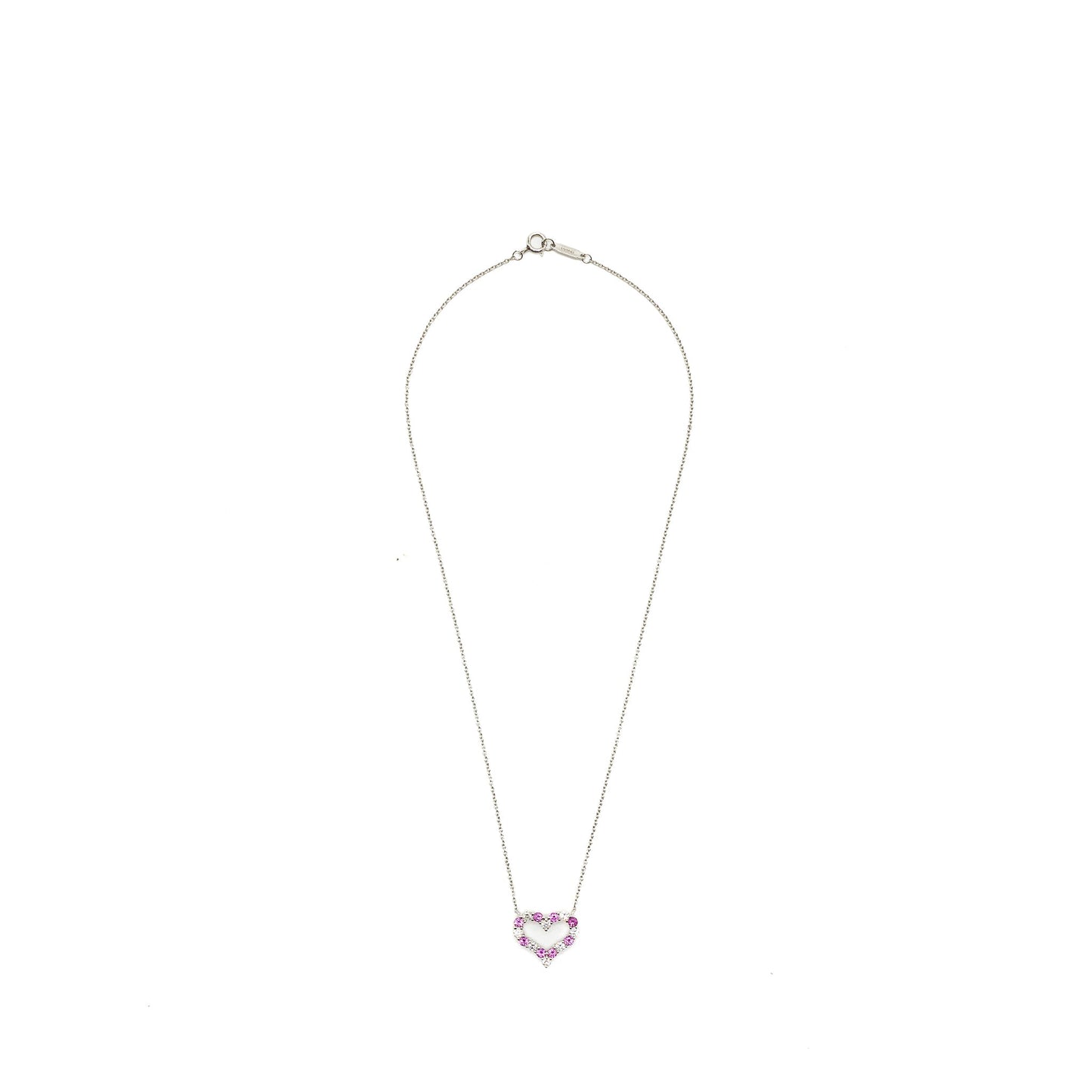 Tiffany Heart Pendant Platinum Pink/ White Diamonds