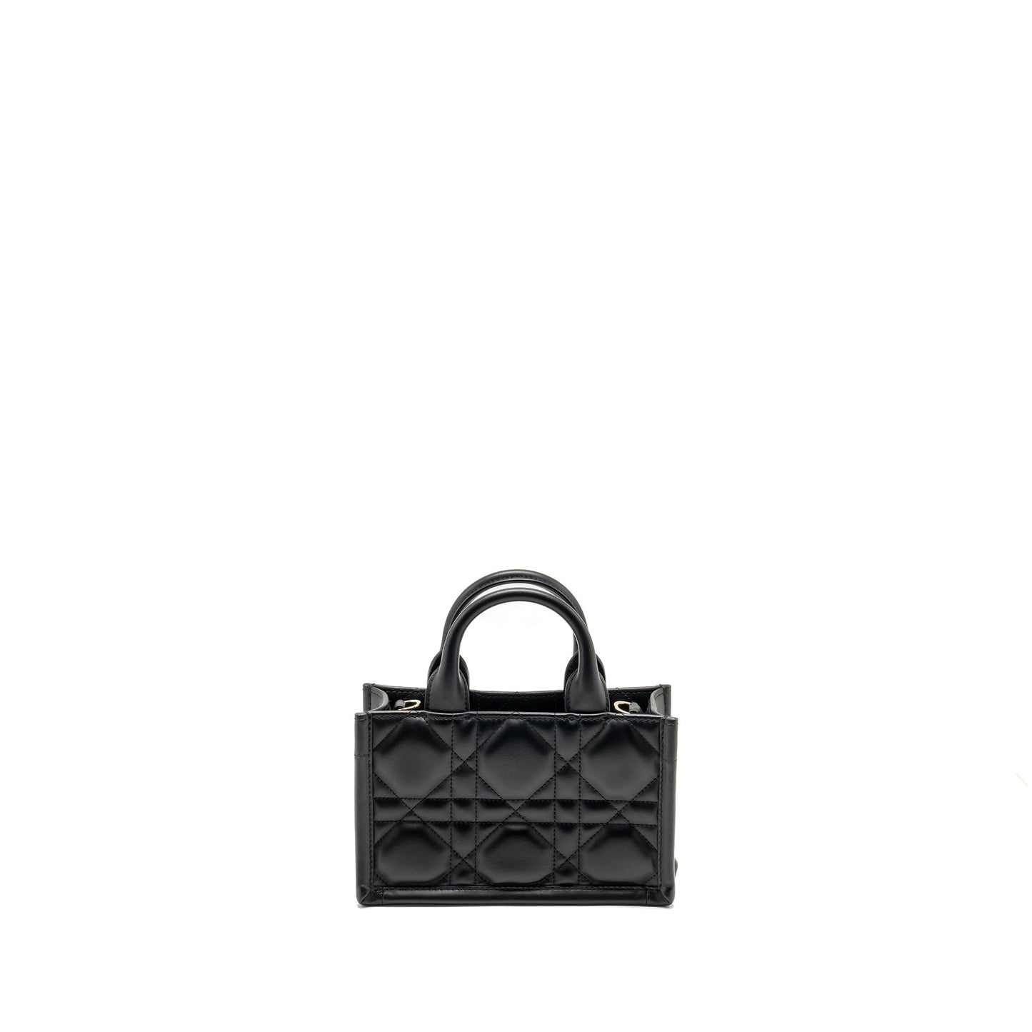 Dior Dioramour Mini Dior Book Tote Macrocannage Calfksin Black LGHW