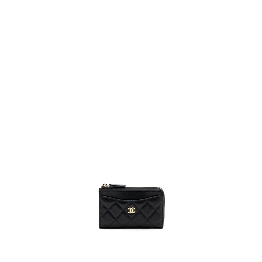 Chanel L zipper card holder caviar black GHW (microchip )