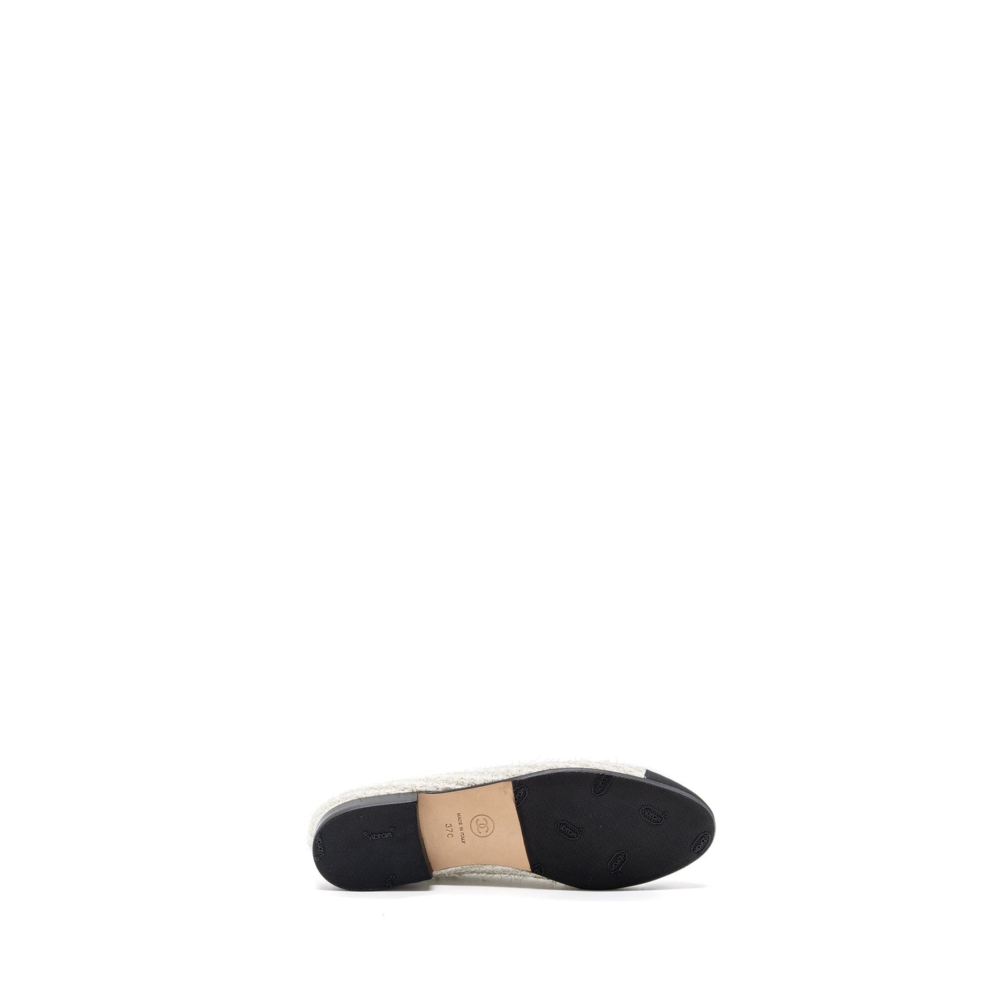 Chanel Size 37 Ballerinas Tweed/ Canvas Black/White/Multicolur
