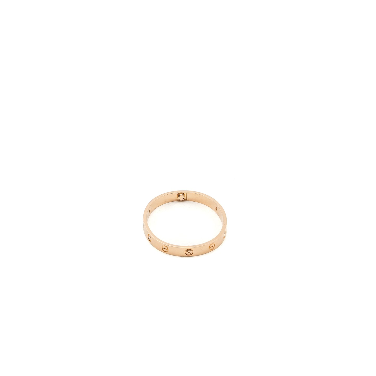 Cartier Size 16 Love Bracelet Rose Gold 4 Diamonds
