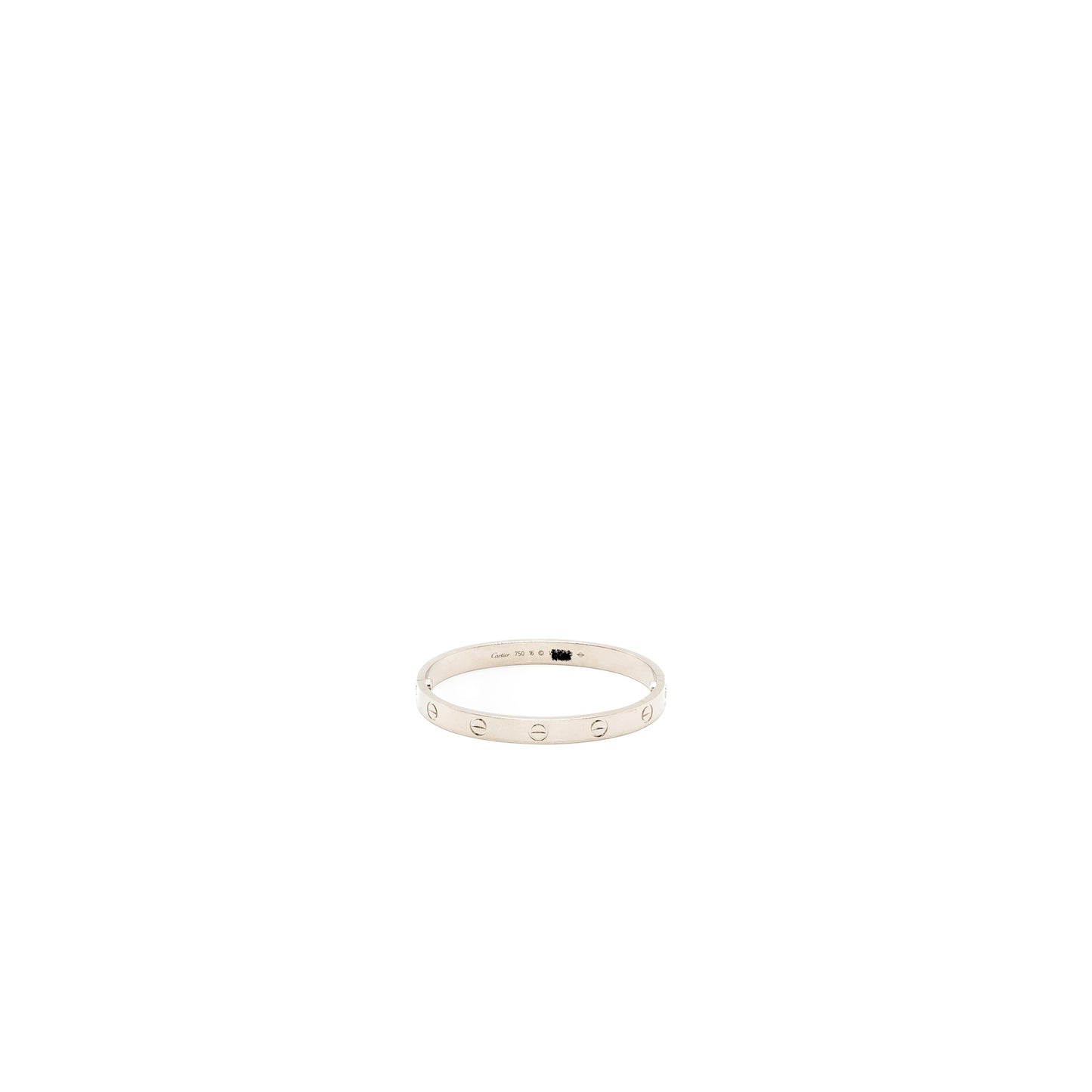 Cartier Size 16 Love Bracelet White Gold