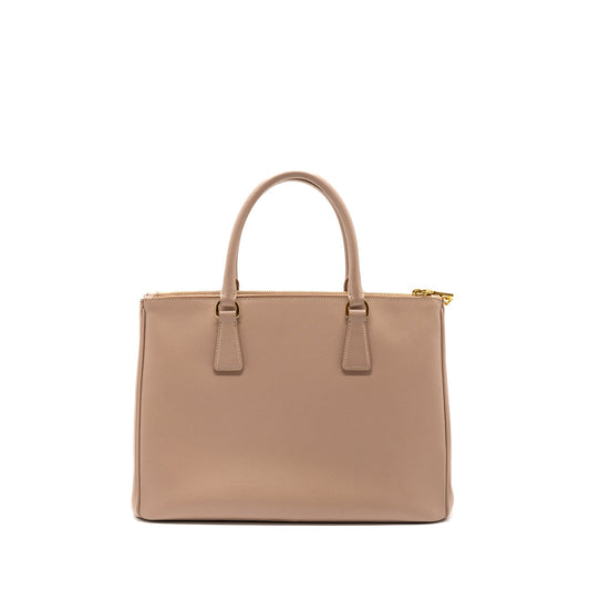 Prada Double Zip Shopping Toto Saffiano Cammeo GHW