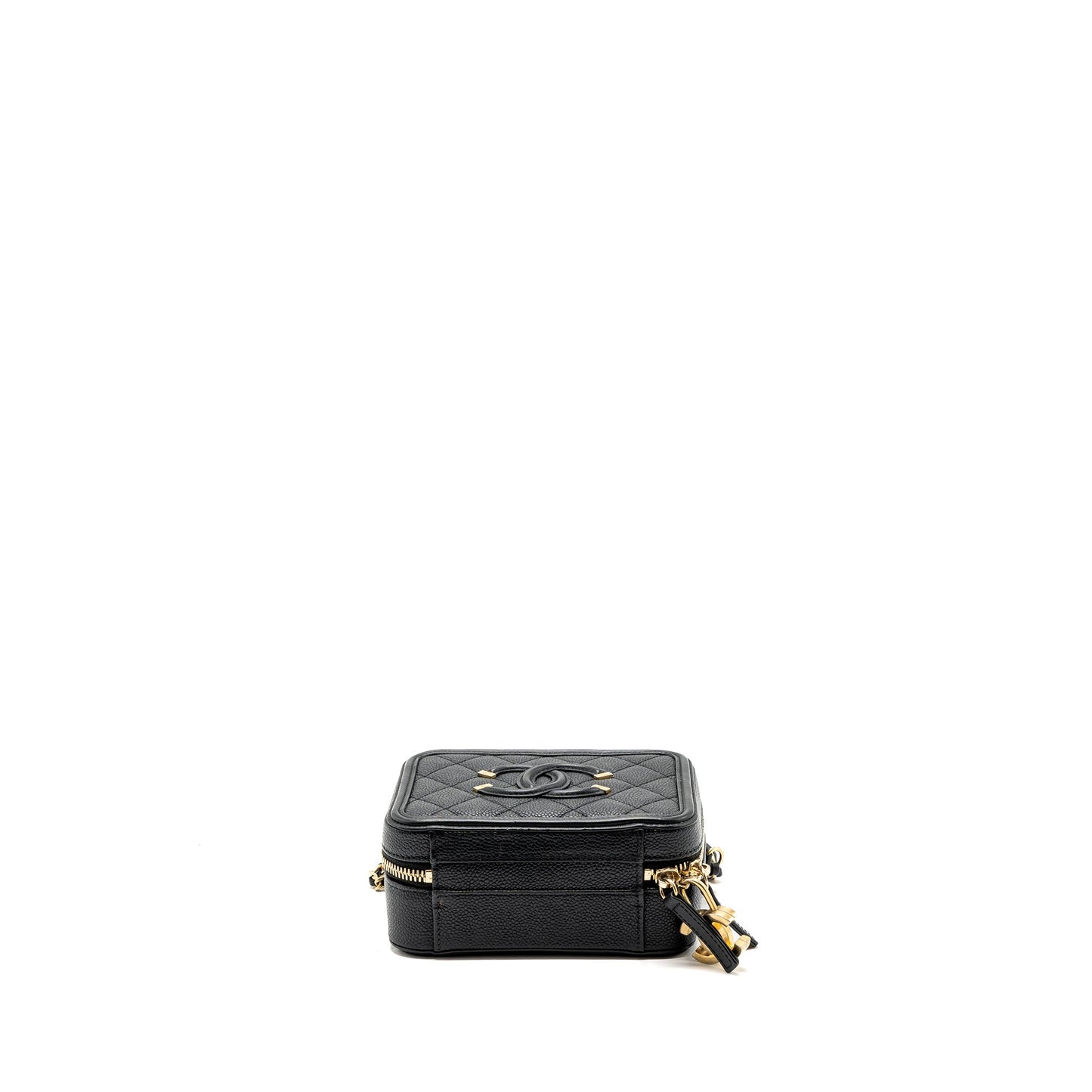 Chanel mini filigree vanity case Caviar black GHW