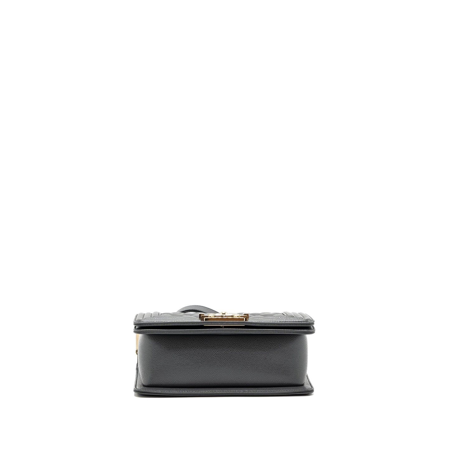 Chanel small boy bag caviar grey LGHW (microchip)