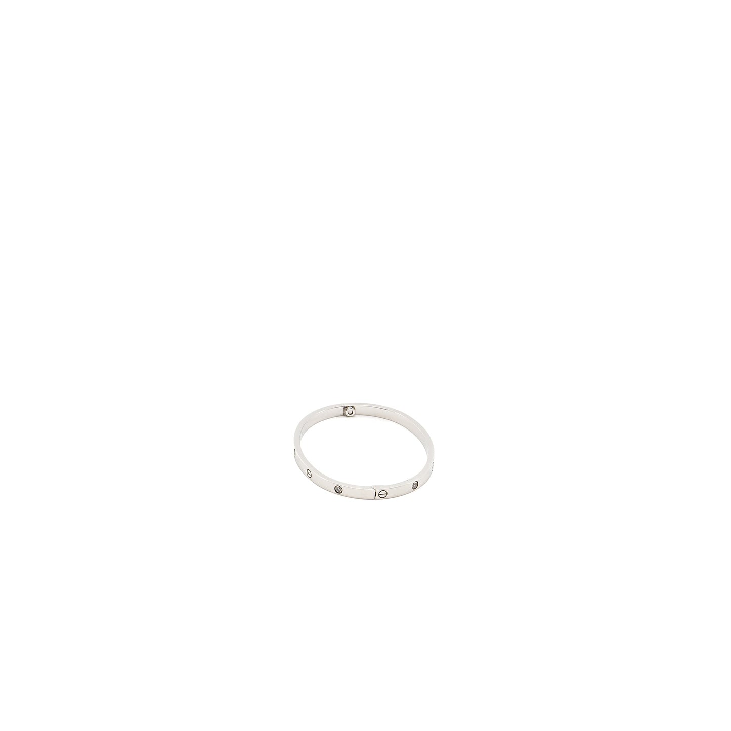 CARTIER Size 15 Love Bracelet Small Model White Gold 6 Diamonds