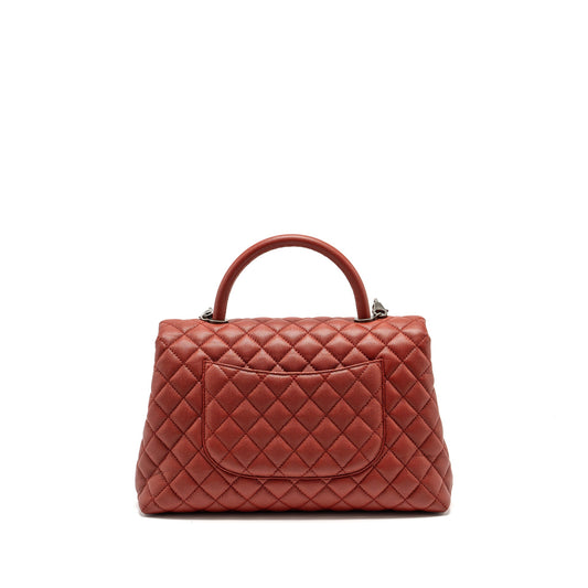 Chanel Large Coco Handle Caviar Dark Red Ruthenium Hardware
