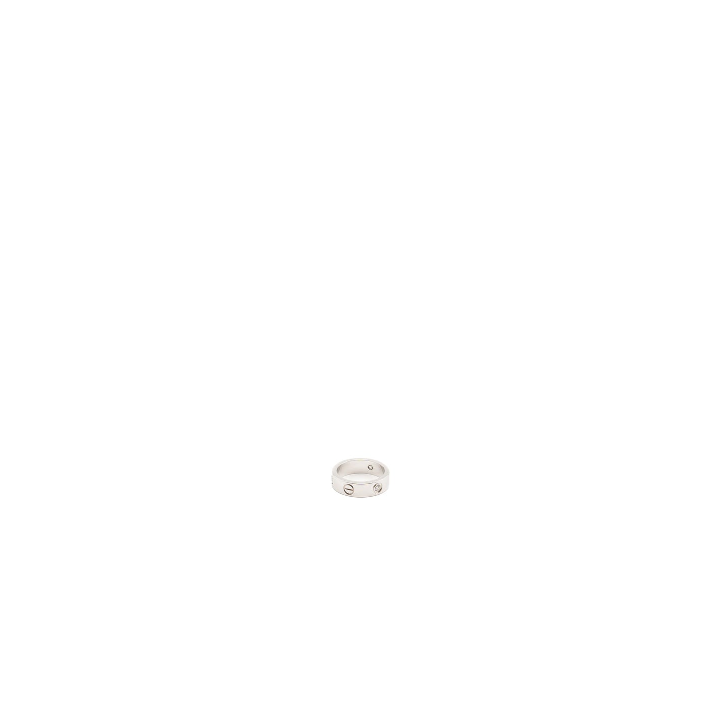 Cartier size 53 love ring white gold with 3 diamonds