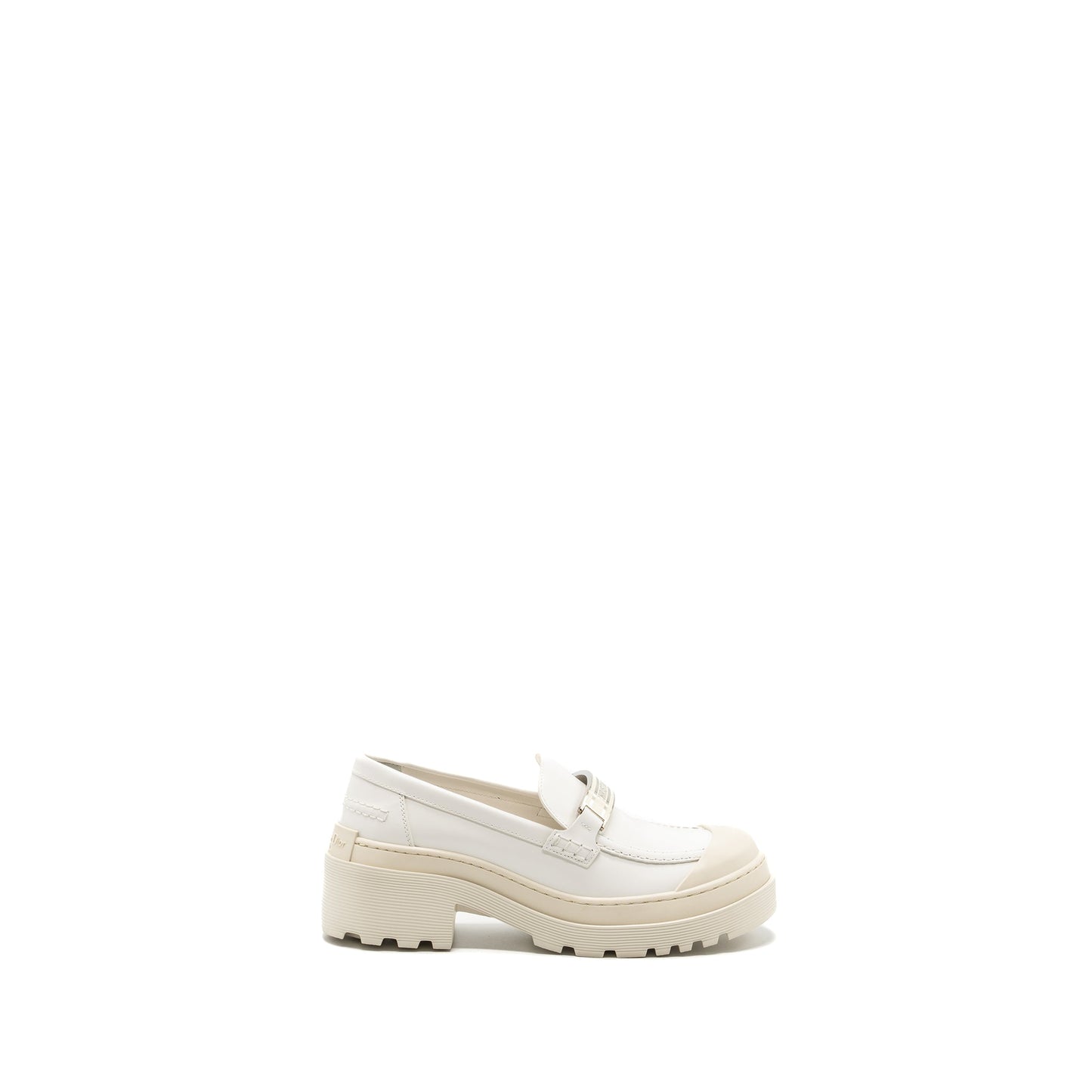 Dior size 38.5 code loafer calfskin white SHW