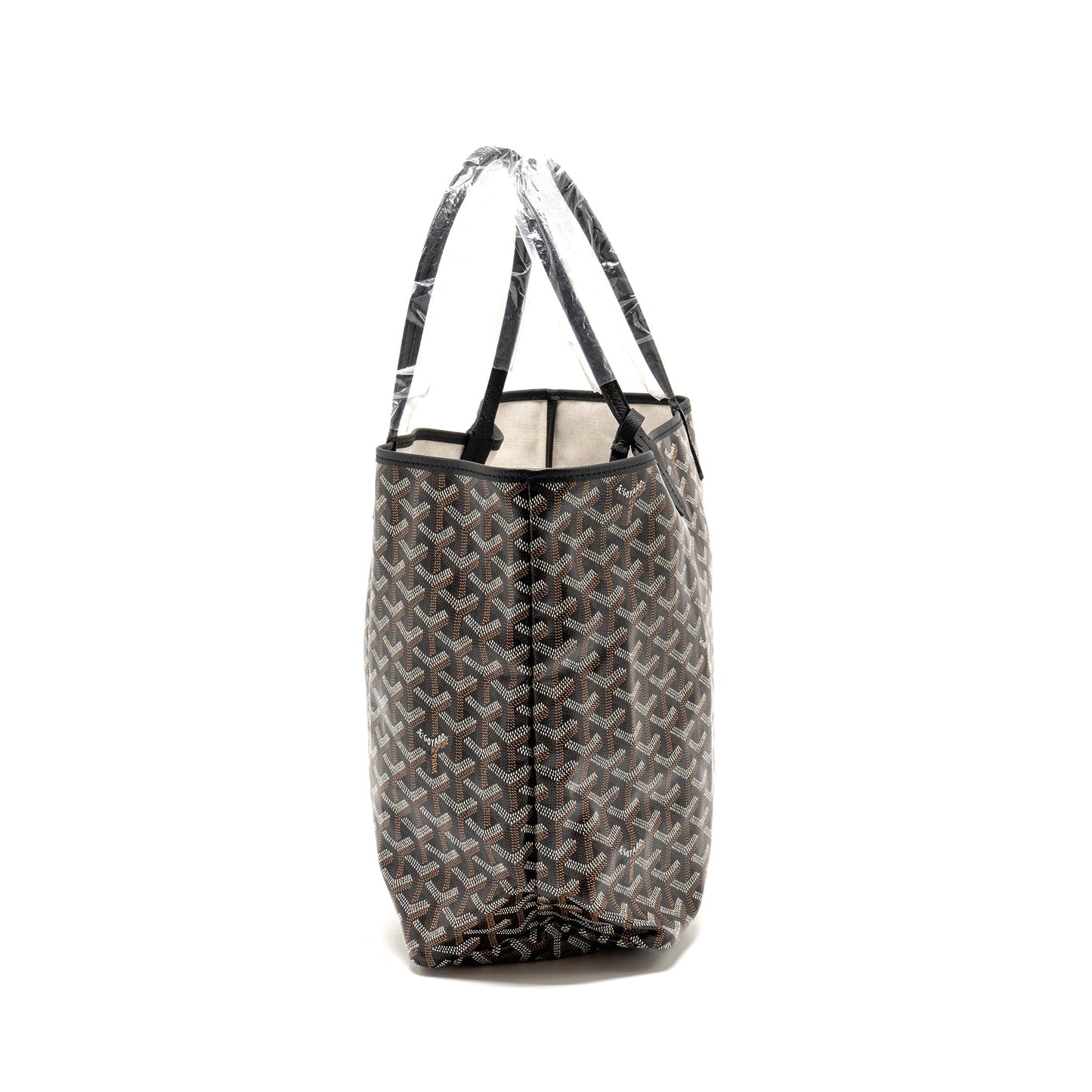 Goyard Saint Louis PM Bag Goyardine Canvas/Calfskin Black SHW