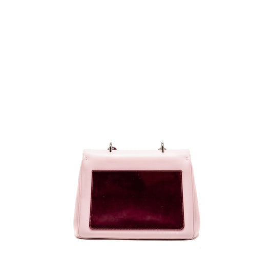 Dior Medium Be Dior Flap Bag Calfskin/Metallic Patent Pink SHW