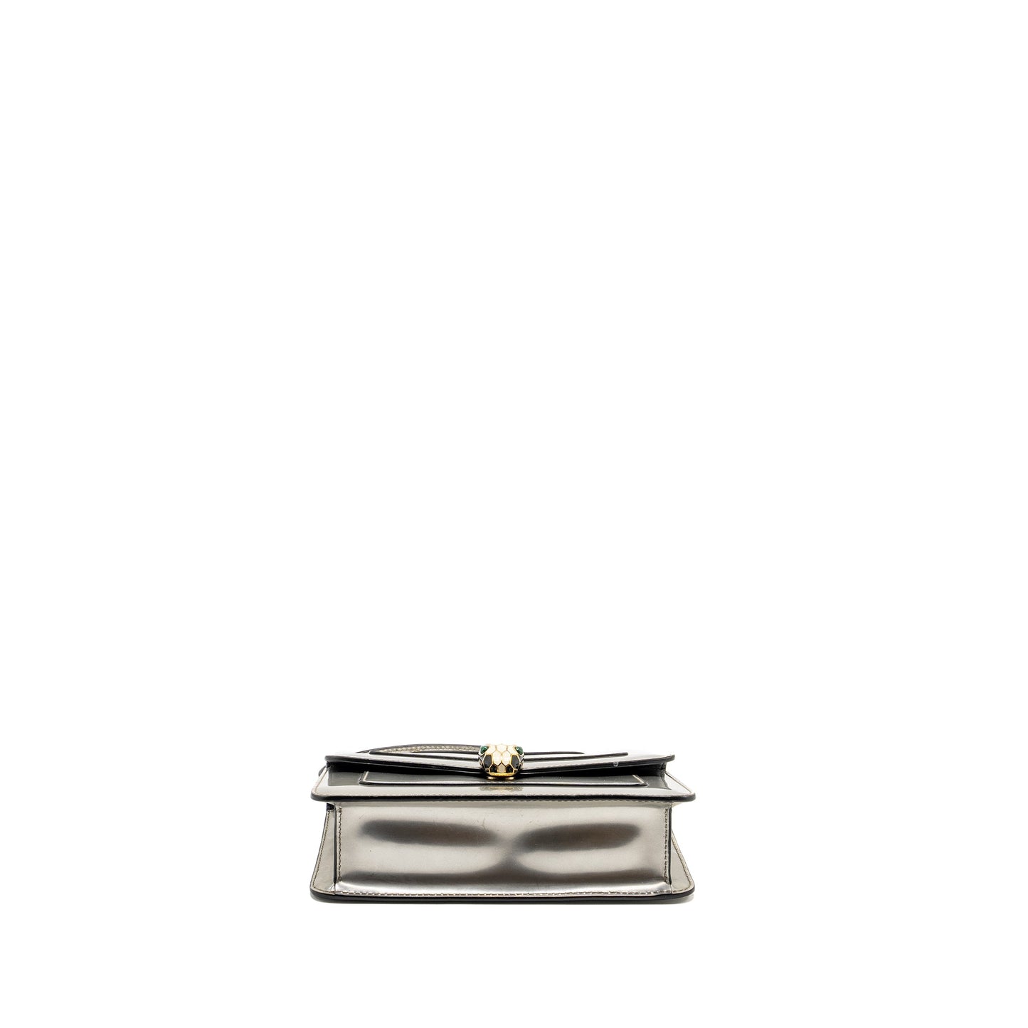BVLGARI Serpenti Forever Shoulder Bag Leather Silver LGHW