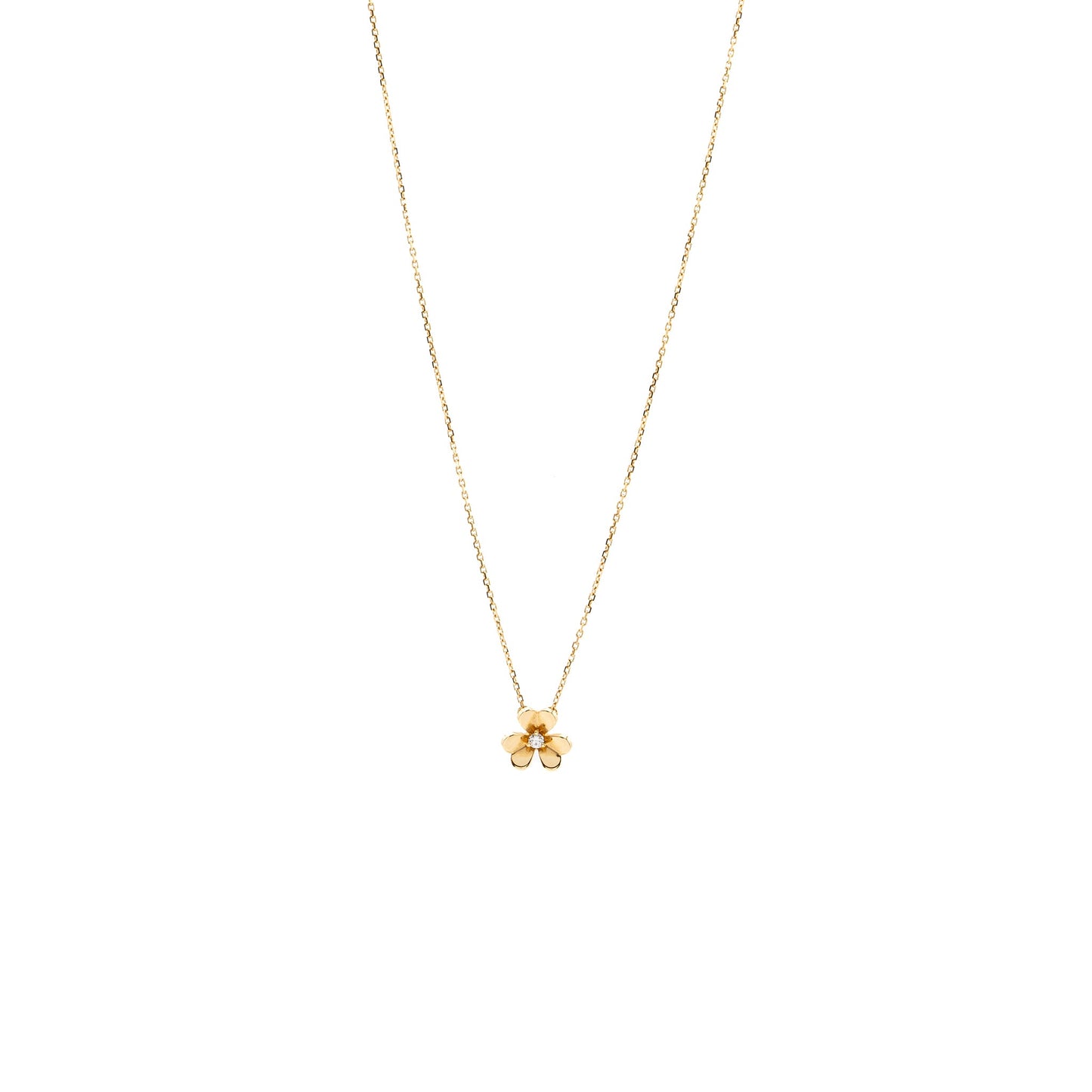 Van cleef & arpels Frivole pendant, mini model yellow gold, one diamond