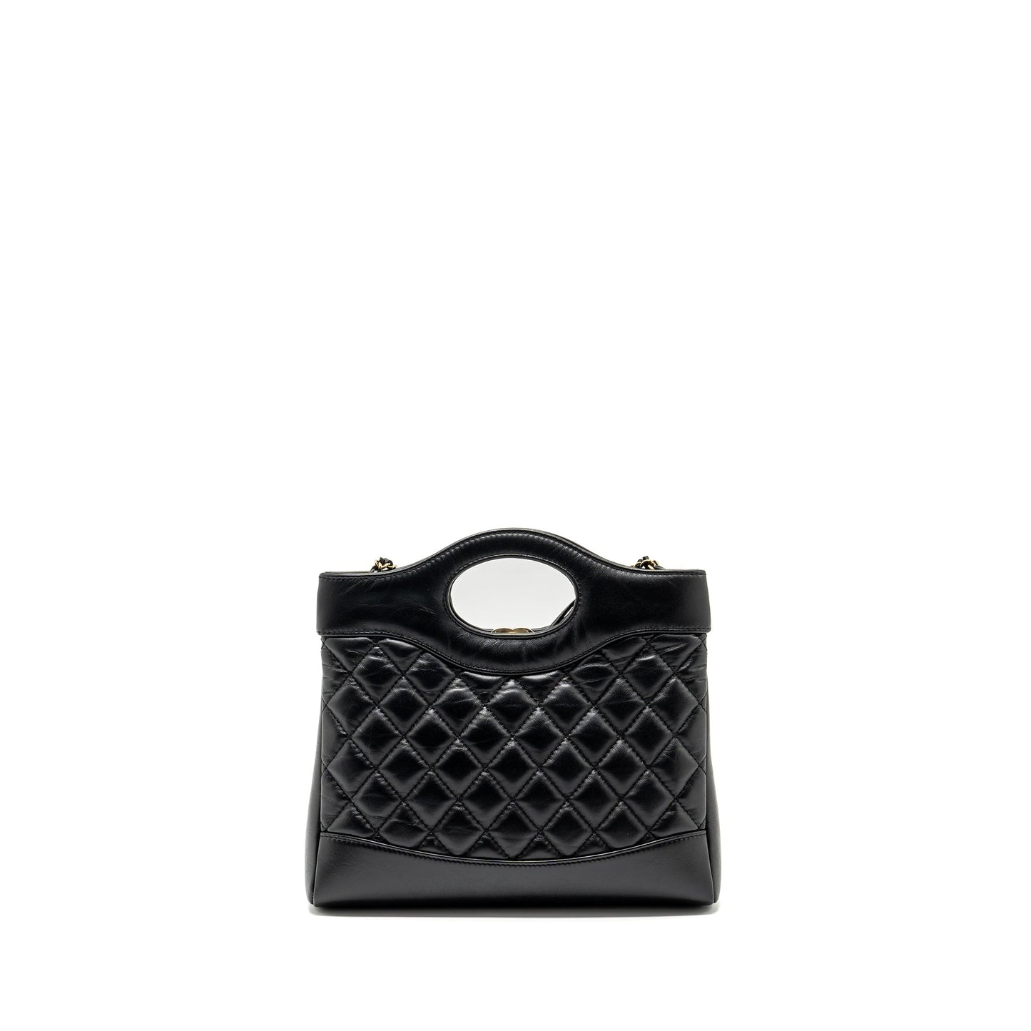 Chanel 23A mini 31 bag calfskin black LGHW (microchip)