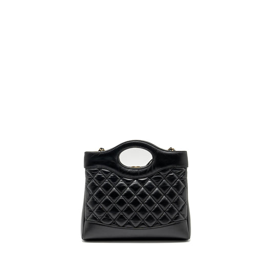 Chanel 23A mini 31 bag calfskin black LGHW (microchip)