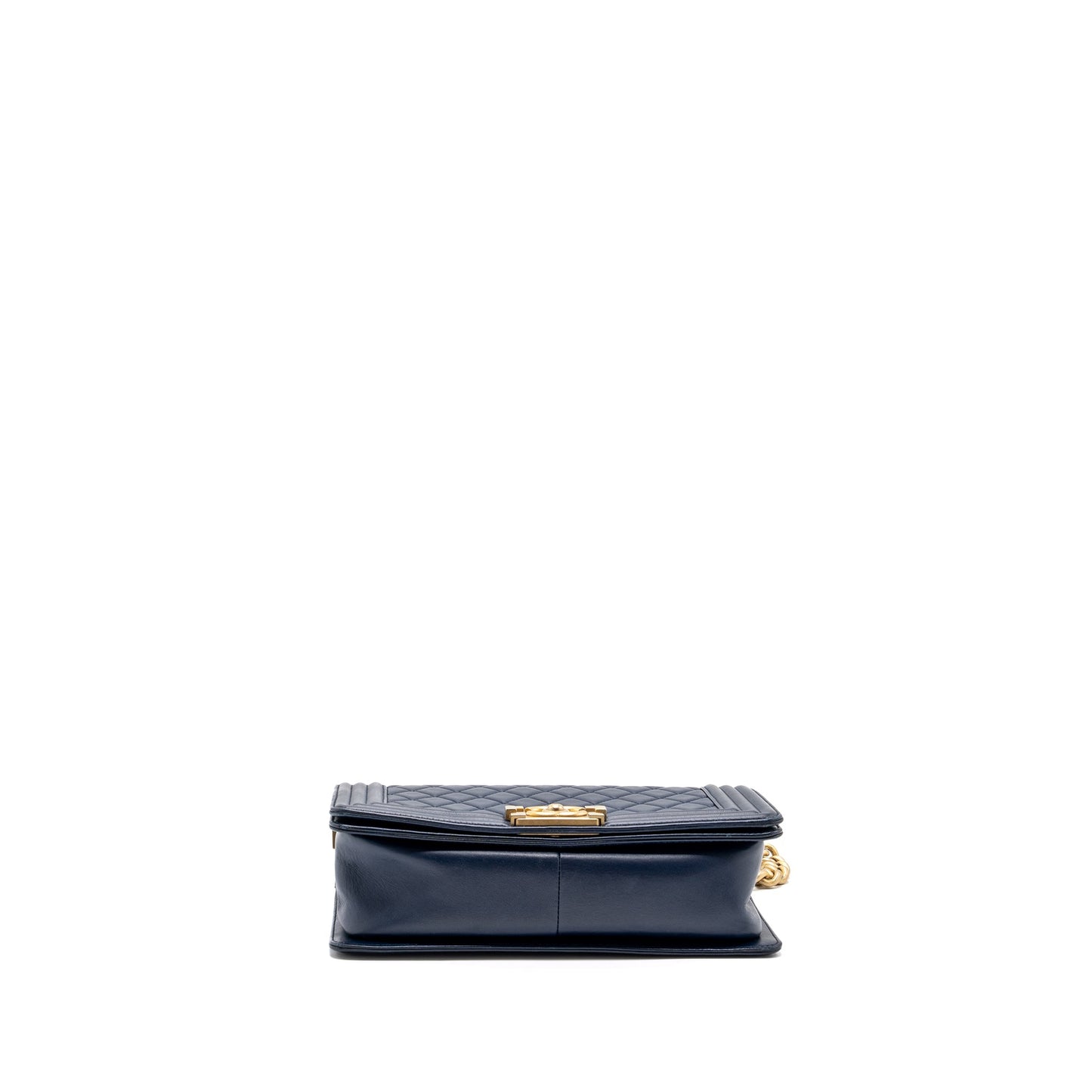 CHANEL MEDIUM BOY BAG lambskin BLUE GHW
