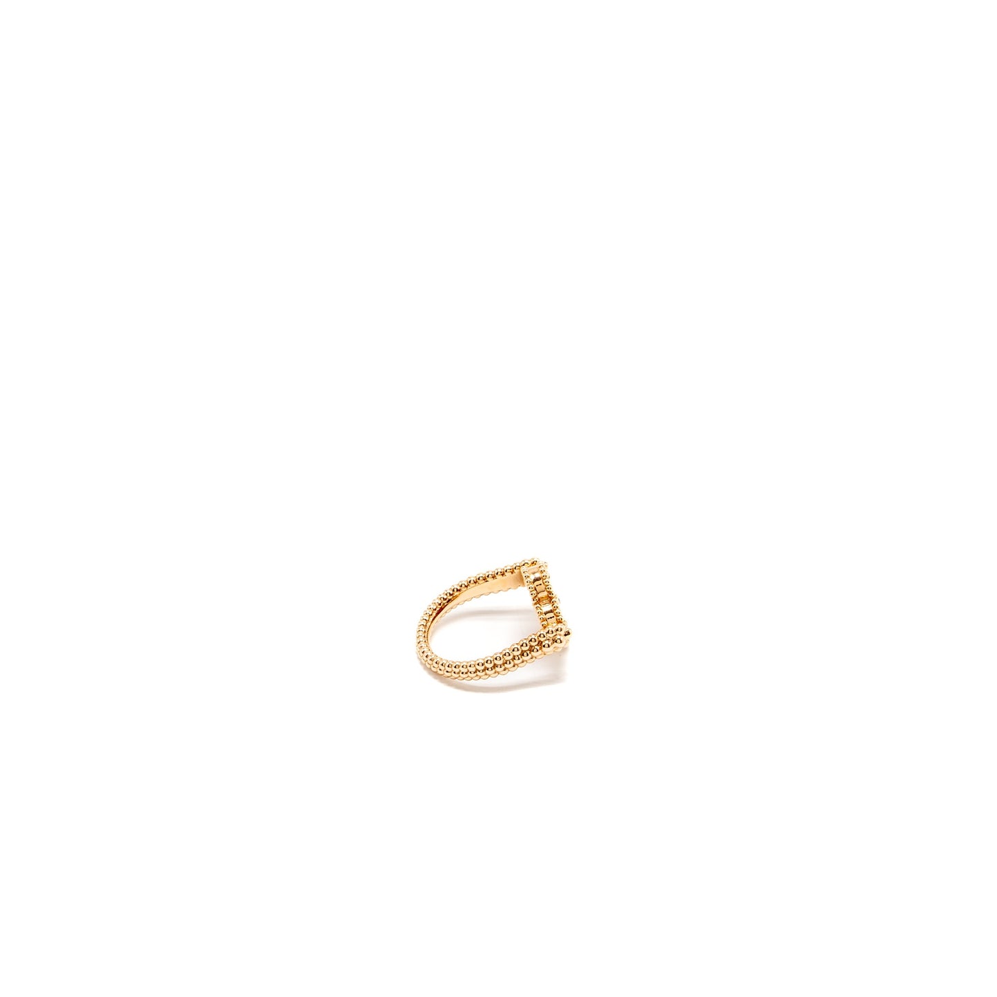 Van Cleef size 54 Vintage Alhambra Reversible Ring 18k rose gold / carnelian / diamond