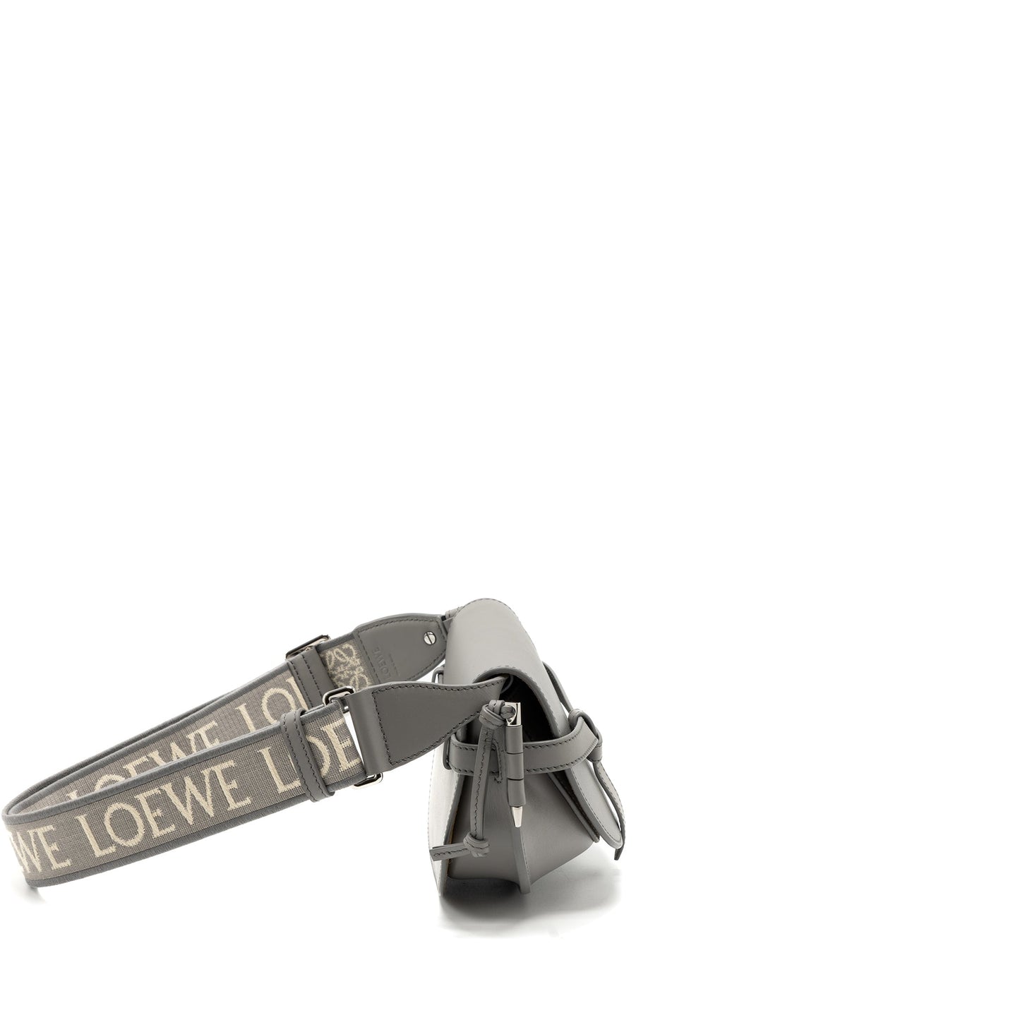 Loewe Mini Gate Dual Bag Calfskin Pearl Grey SHW
