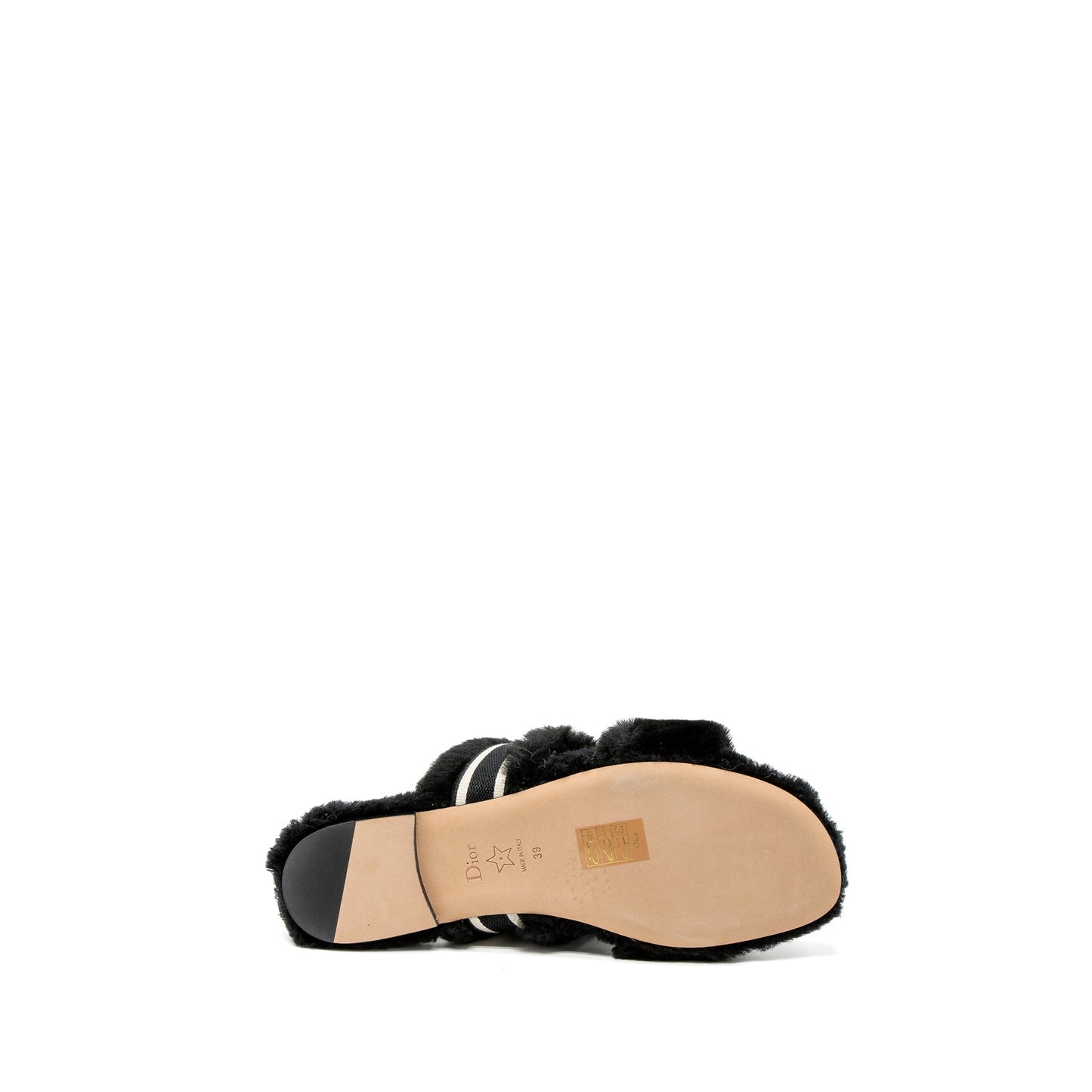 Dior Size 39 Chez Moi Sandals Shearling Black