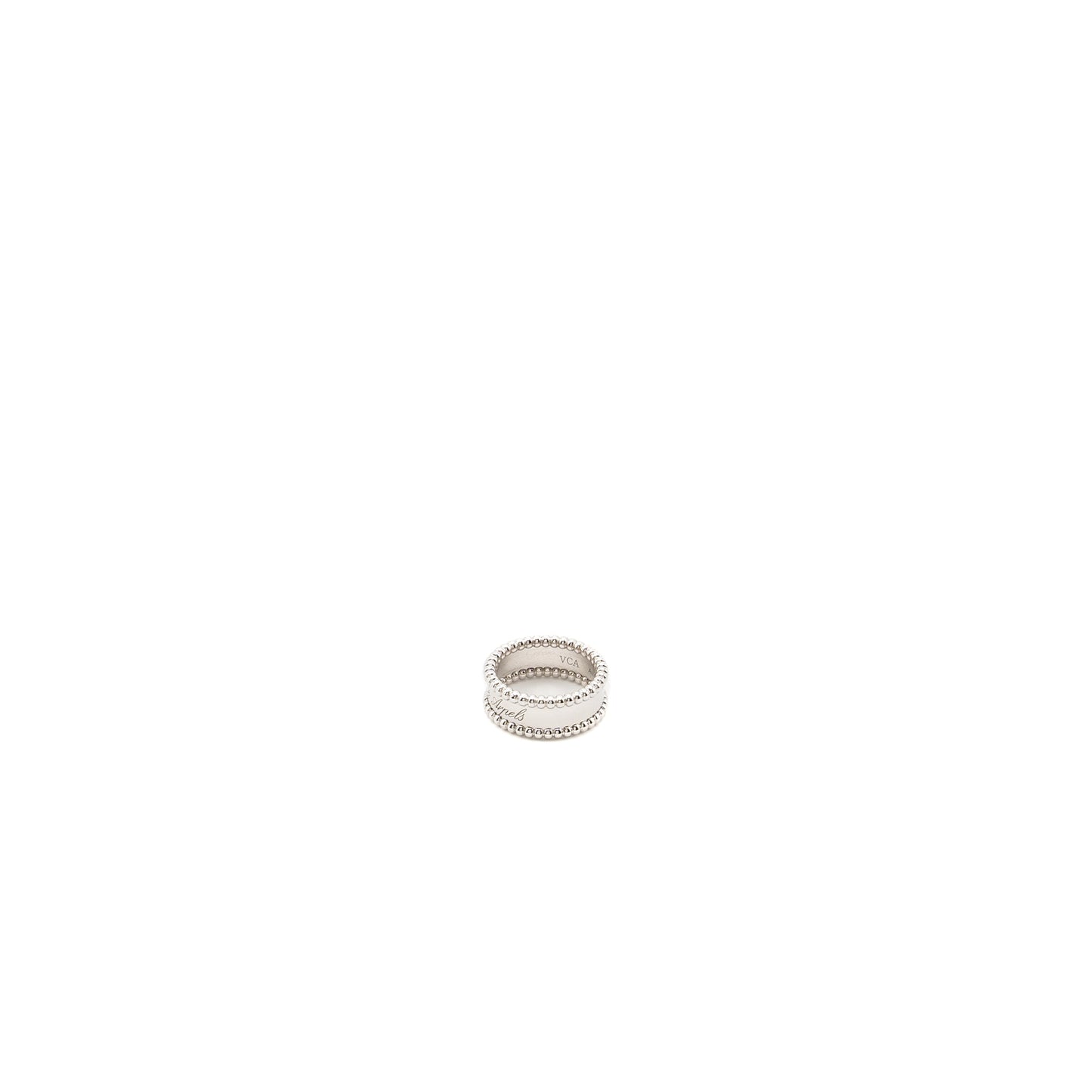 Van Cleef and Arpels size 52 Perlee Signature ring 18K white gold