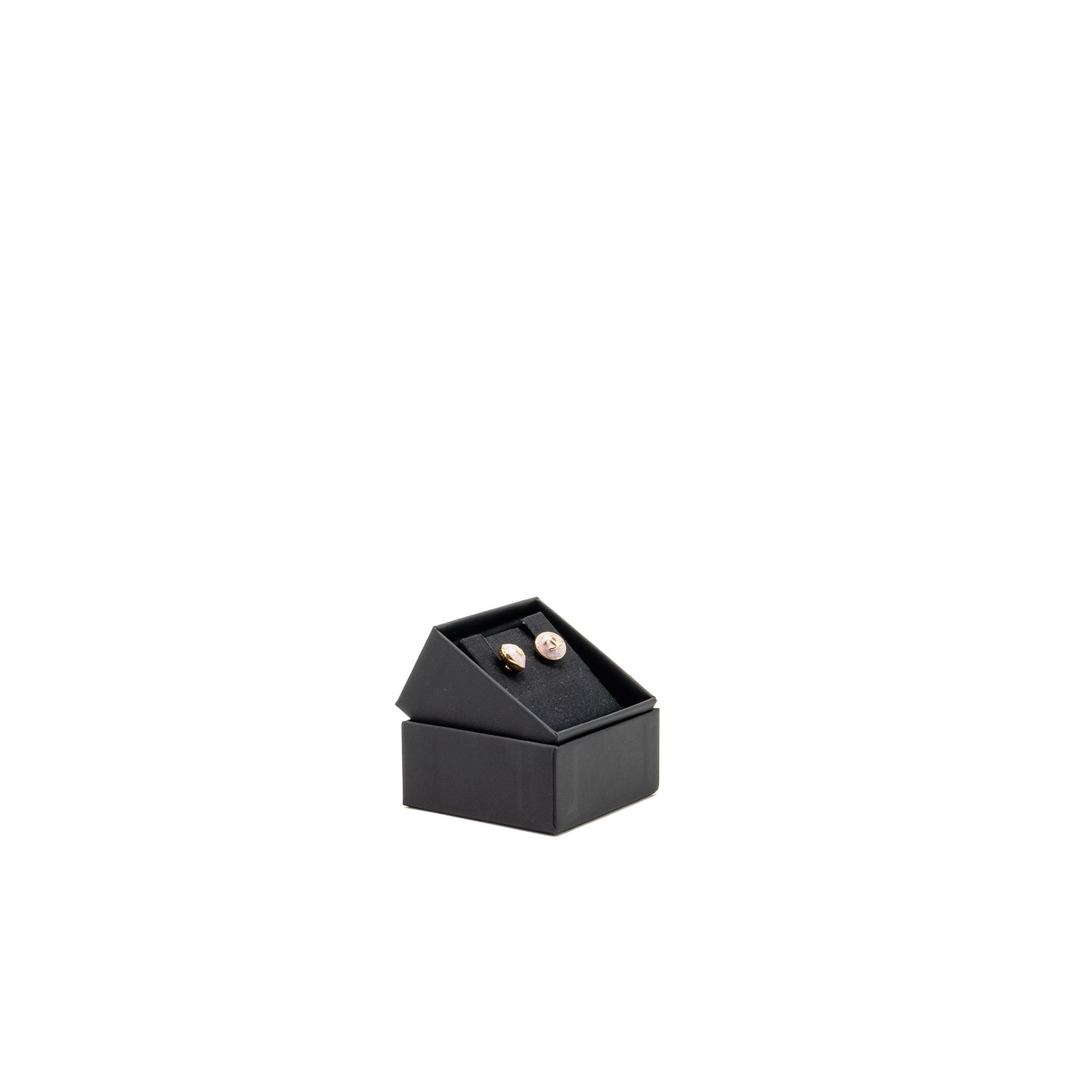 Chanel 26c round cc logo earrings pink gold tone