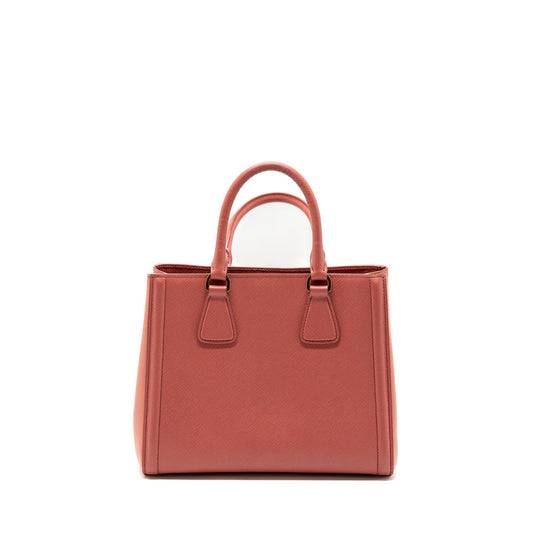 Prada top handle small tote bag saffiano calfskin pink GHW