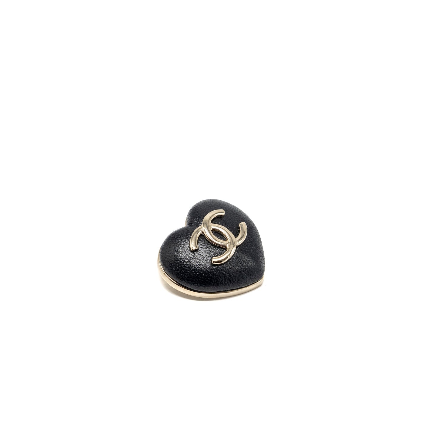 Chanel 22k Heart Shape cc Logo Brooch lambskin LGHW
