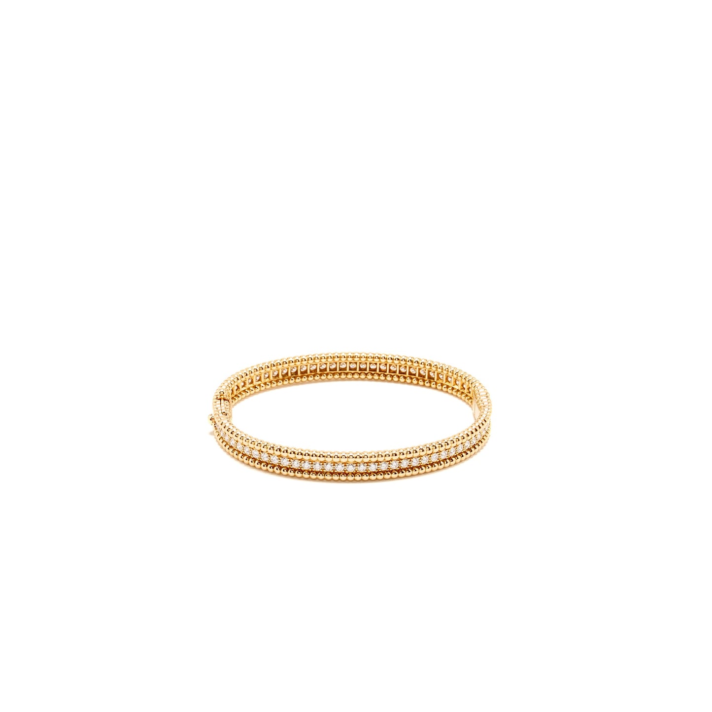 Van Cleef & Arpels Size xs Perlee Diamonds Bracelet, 1 Row, Medium Model Rose Gold Diamonds