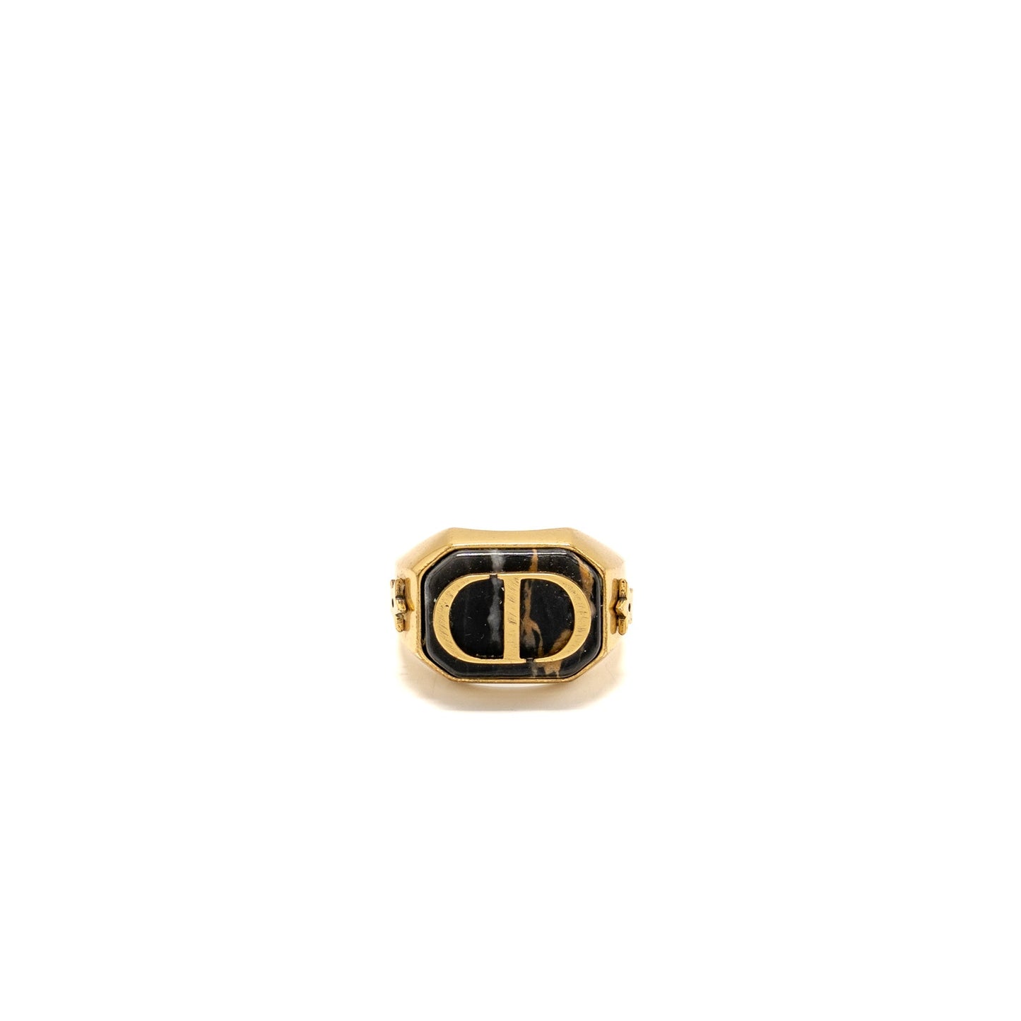 Luxury Dior Size M CD and Star Ring Gold Tone