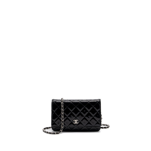 Chanel Classic Wallet On Chain Patent Black SHW