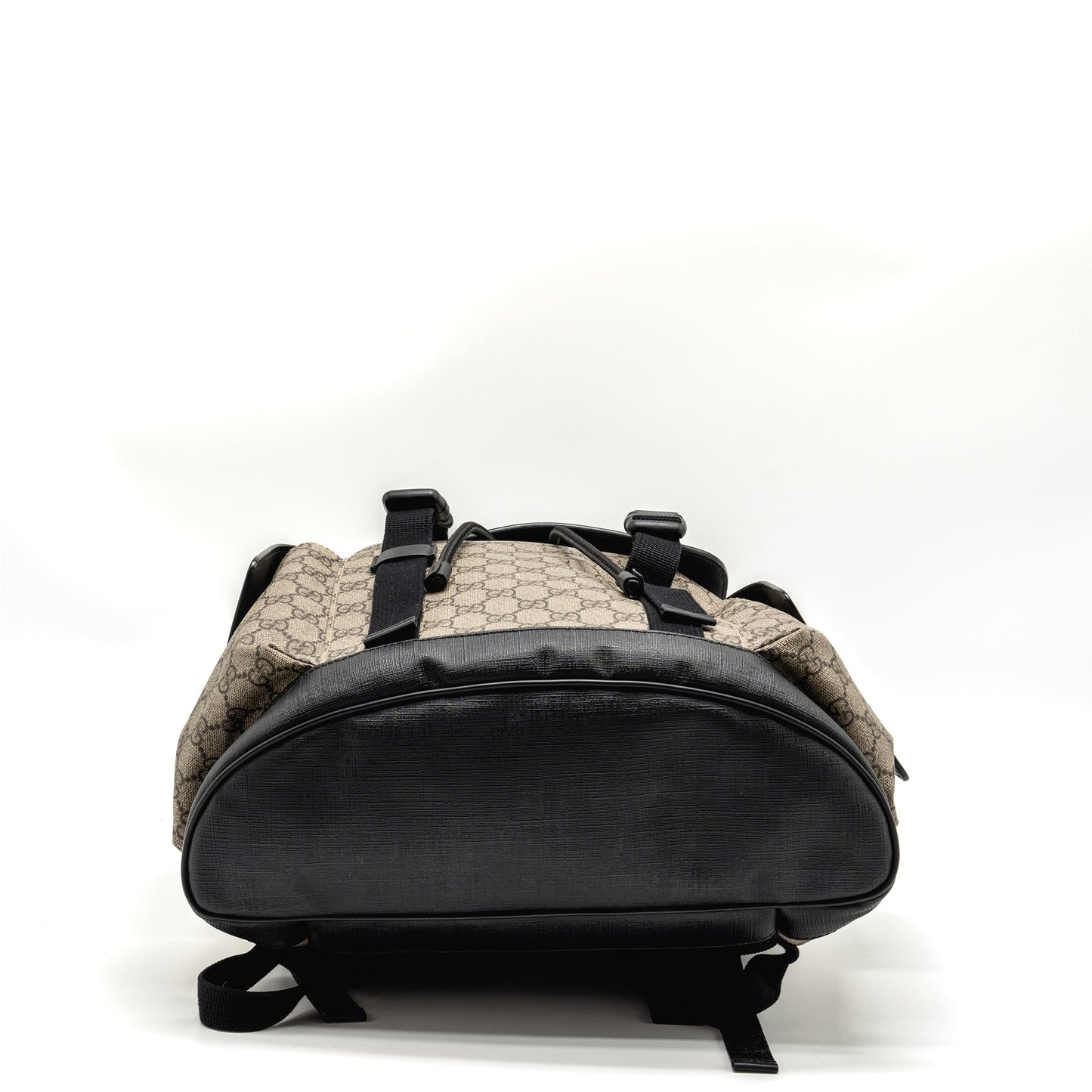 Gucci Soft Double Buckle Backpack GG Supreme Canvas SHW