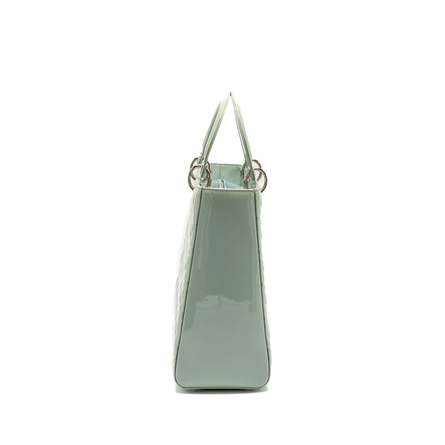 Dior Large Lady Dior Patent Light Blue SHW