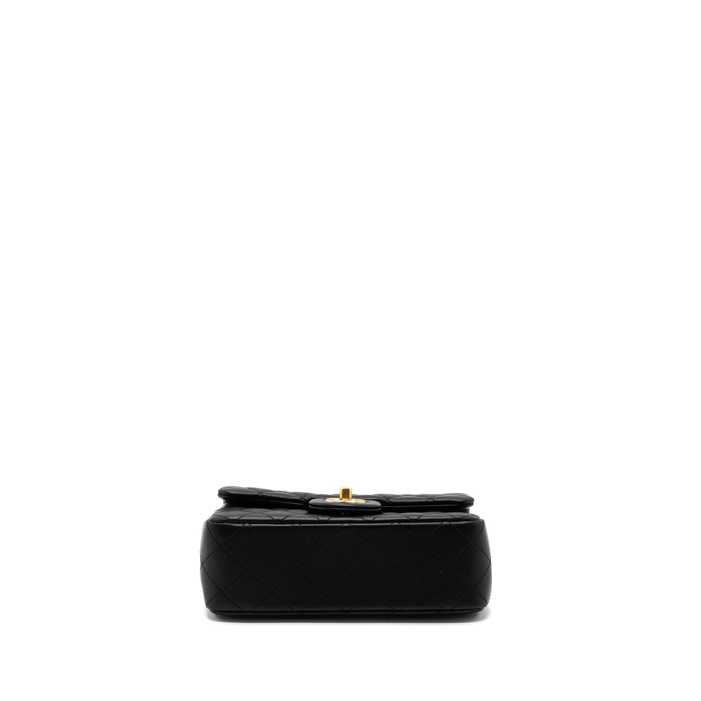 Chanel 23K pearl crush mini rectangular flap bag lambskin black GHW (microchip)