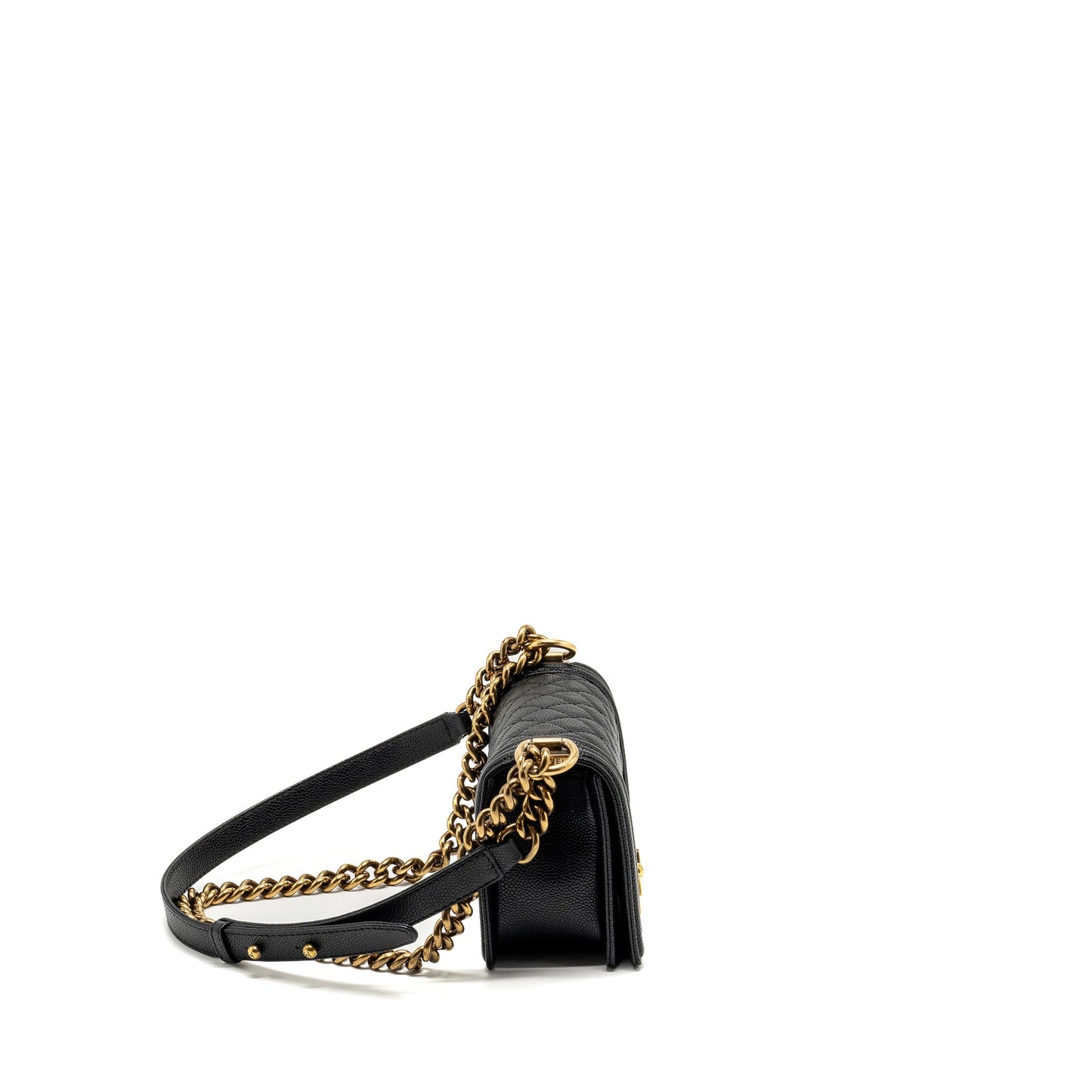 Chanel Small Boy Bag caviar black ruthenium GHW