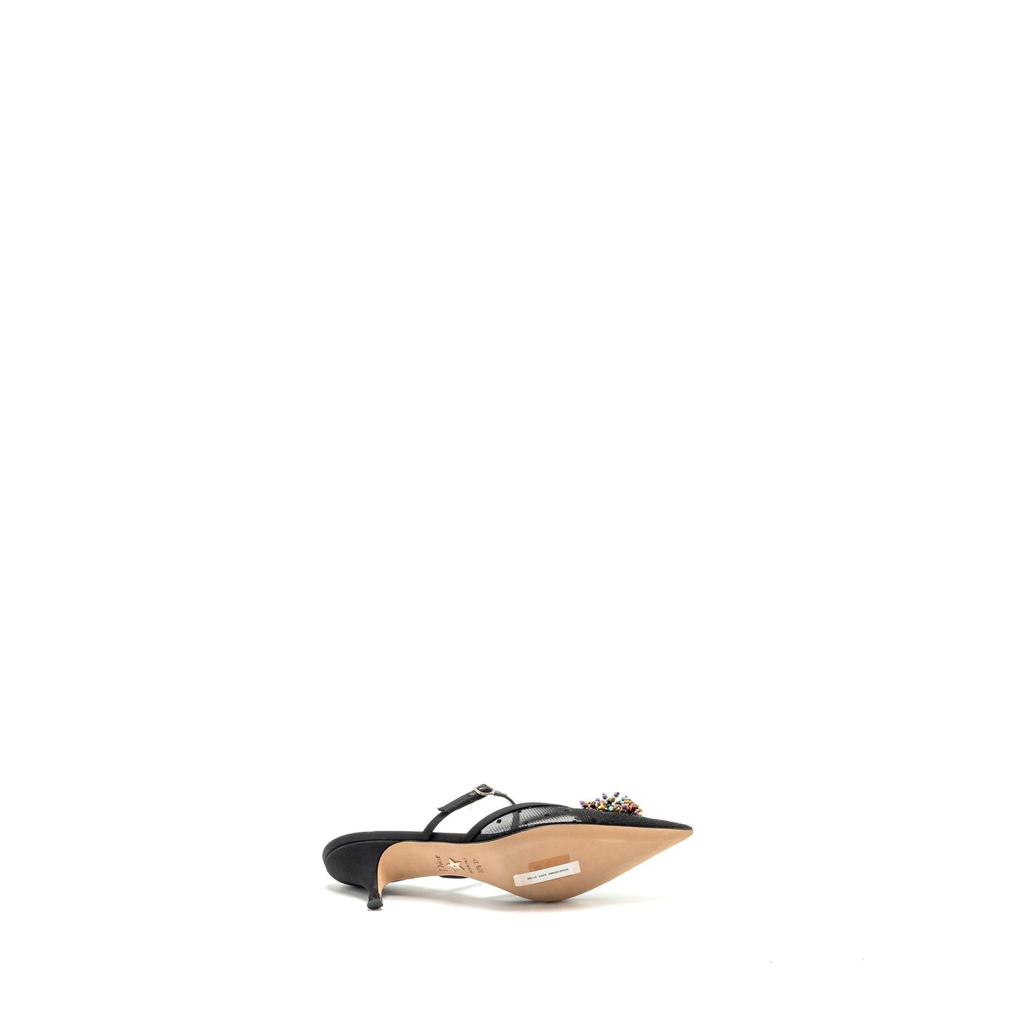Dior size 37.5 sling back pump black / multicolour