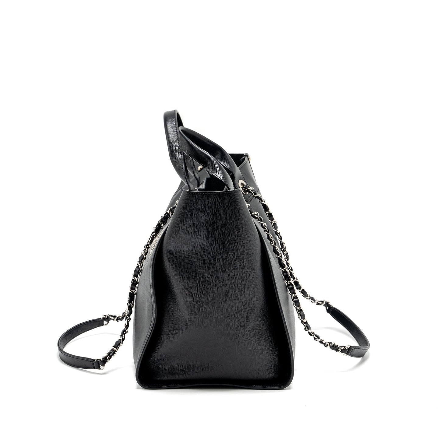 Chanel Deauville studded tote bag caviar black SHW