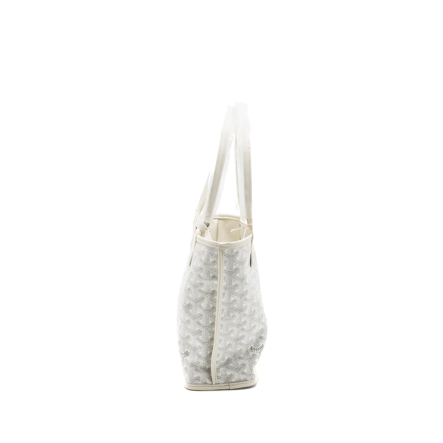 Goyard Mini Anjou Tote Bag Goyardine Canvas/Leather White SHW