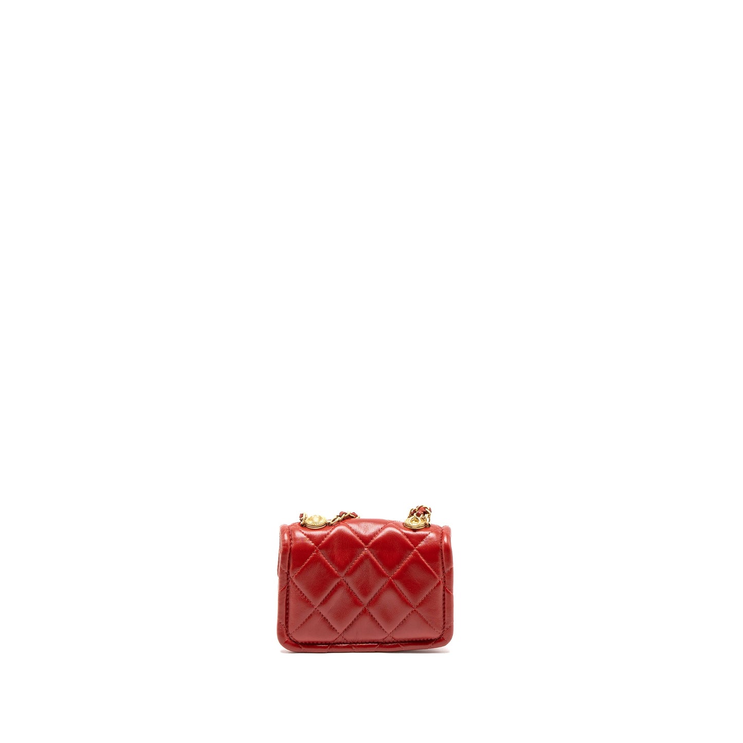Chanel Quilted Mini Flap Belt Bag Lambskin Red Brushed GHW