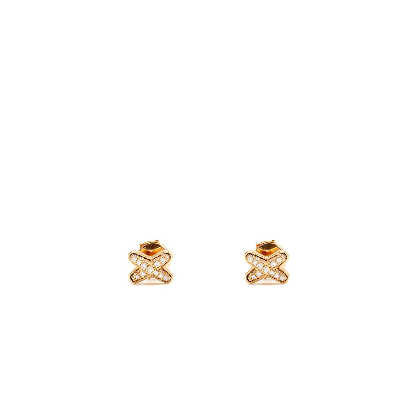 Chaumet Jesus De Liens Stud Earrings Rose Gold Diamonds(sell in a set)