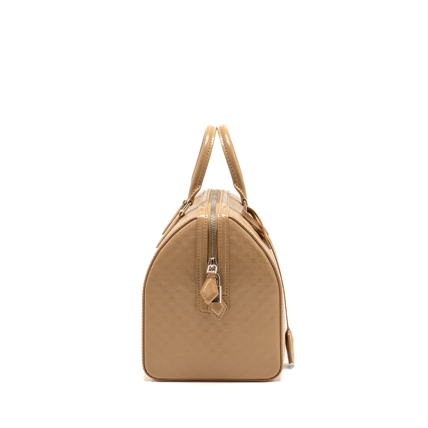 Louis Vuitton Speedy Cube MM Damier Facette Patent Leather Beige SHW