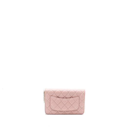 Chanel Classic Wallet On Chain Caviar Light Pink LGHW(Microchip)