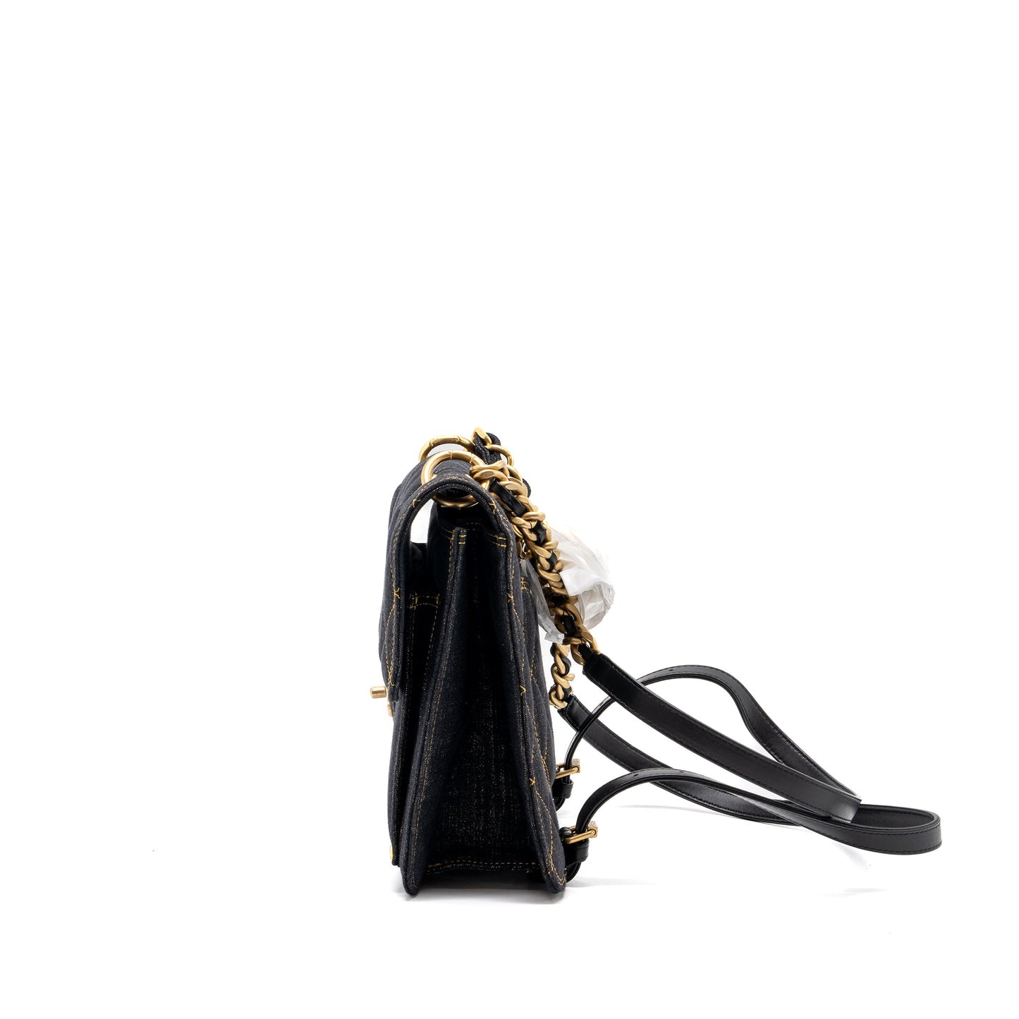 Chanel 23S flap backpack denim dark blue Brushed GHW (microchip)