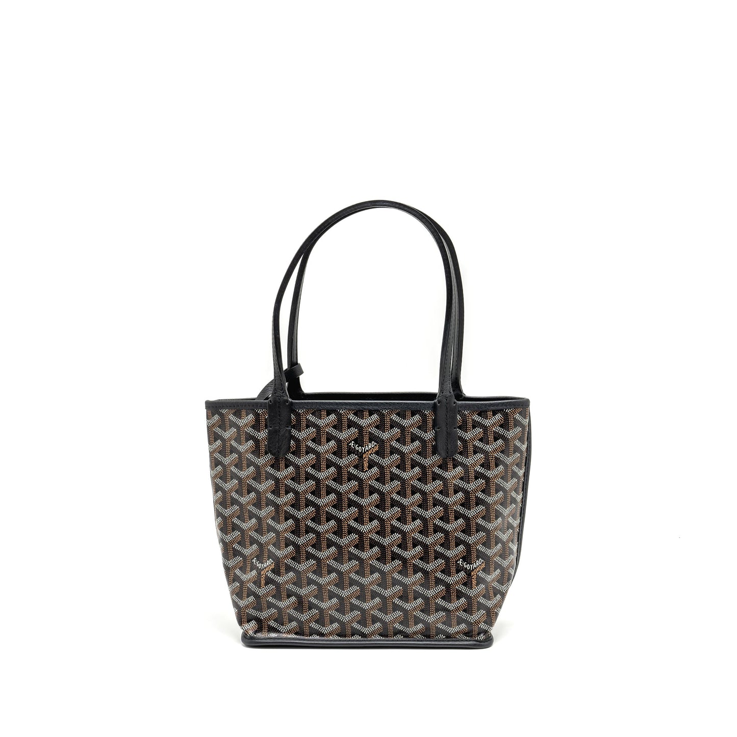 Goyard Mini Anjou Tote Goyardline Canvas/Leather Black SHW