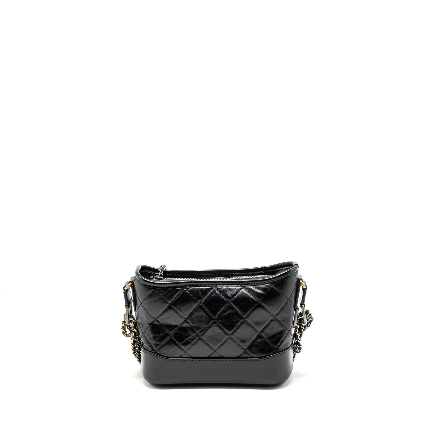 Chanel Small Gabrielle Hobo Bag Aged Calfskin Black Multicolour Hardware