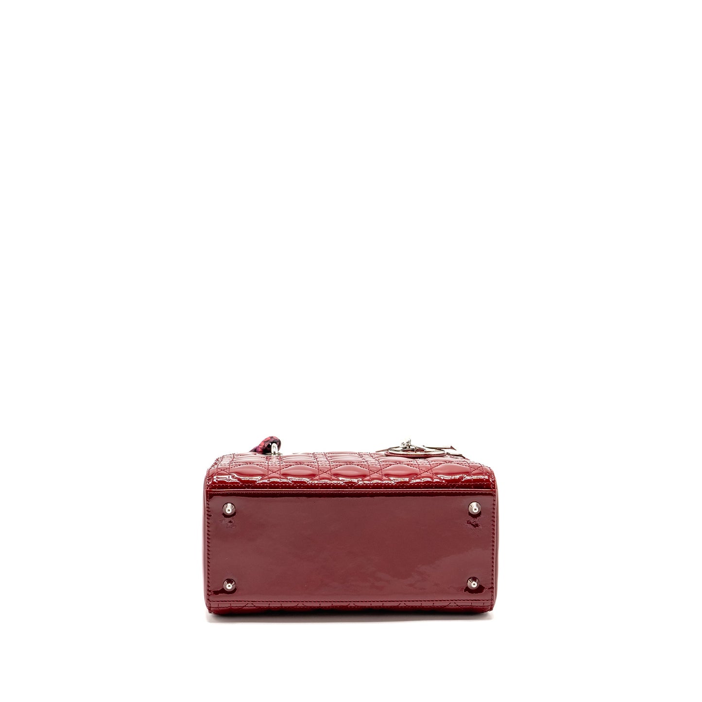 Dior Medium LadyDior Patent Dark Red SHW